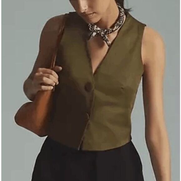 Anthropologie Olive Green Vest - Picture 1 of 6